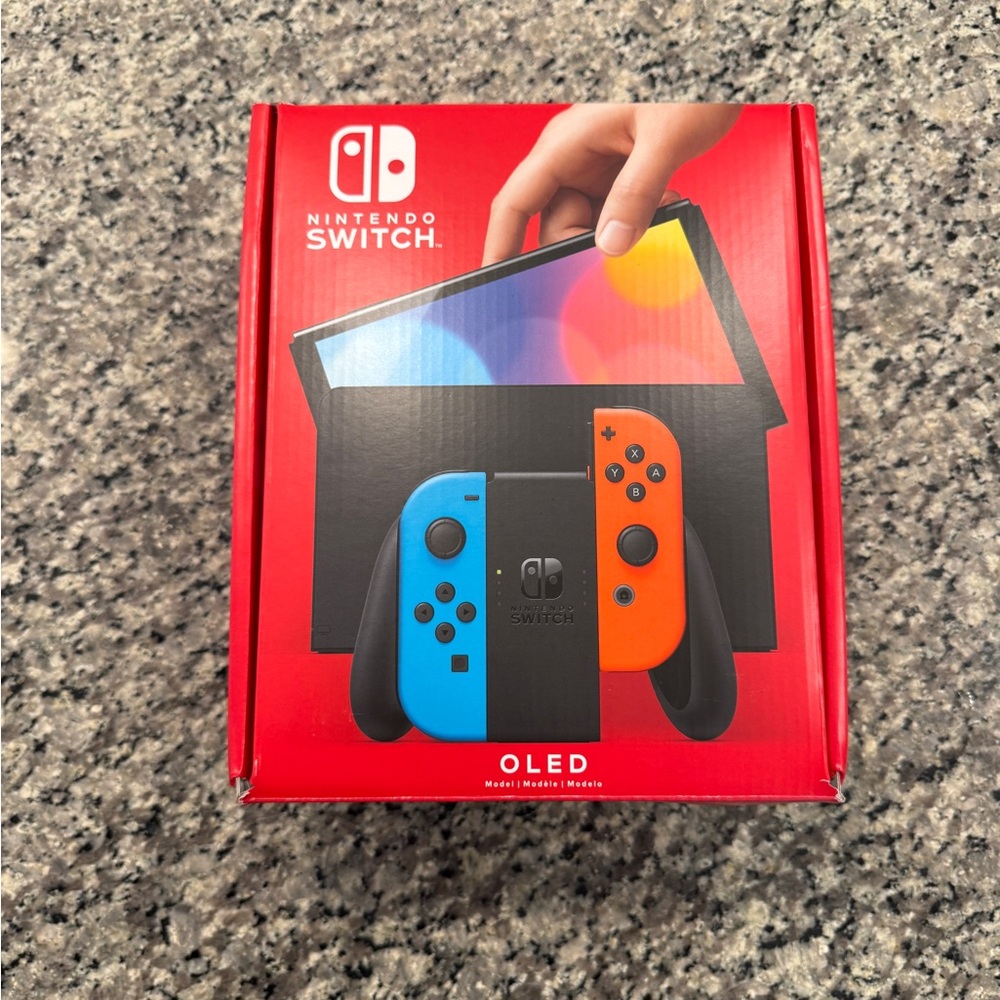 New - Nintendo Switch OLED Console Blue and Red